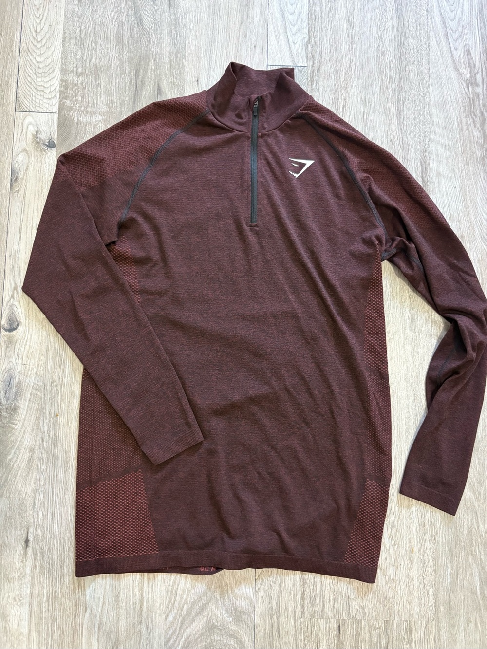 Gymshark vital seamless 1/4 zip pullover burgundy